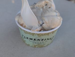 Vegan Ozark Cabin and Tahini chocolate chip at Clementine's Naughty & Nice Creamery - St. Louis in St Louis