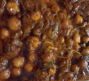 Chana masala at Kohlis Waterfront Indian Restaurant in Batemans Bay