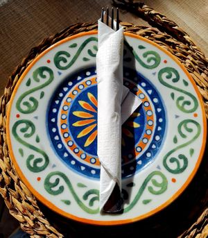 Plates at Hommus Como in Como