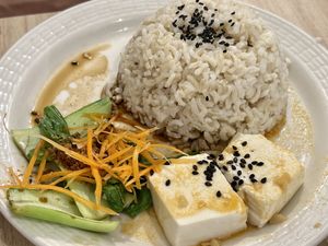 Tofu and rice came with the meal   at The Leaf 绿叶坊 - Georgetown in Penang