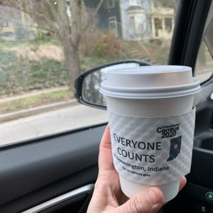 Soy latte to go! at Soma in Bloomington