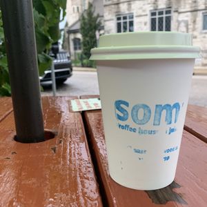 Cappuccino w/ soy! at Soma in Bloomington