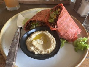 Mexi Burrito with vegan sauce (ask for it)   at Eco Taste in Gerokgak