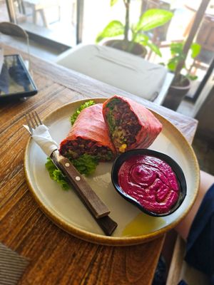 Vegan burrito at Eco Taste in Gerokgak