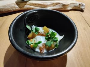 Sweet potato gnocchi in coconut at Diacá in Guatemala City