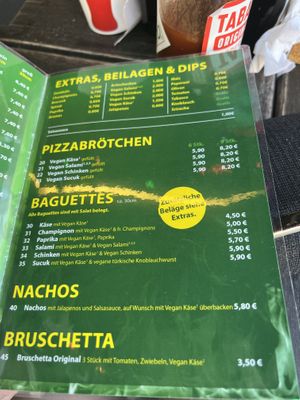 Vegane Pizzabrötchen, Baguettes,  Nachos und Bruschetta  at Pizzamanns Black in Bochum