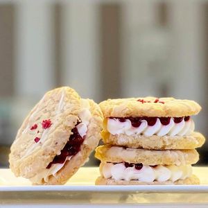 Lemon raspberry cookies (vegan) at Wild Rose Cottage in Ipswich