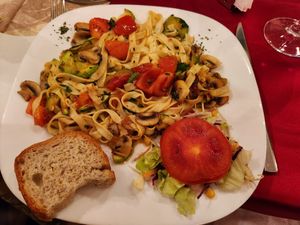 I expected the pasta with veggies to be fairly average but it was actually very tasty and filling! at Sadrvan in Mostar