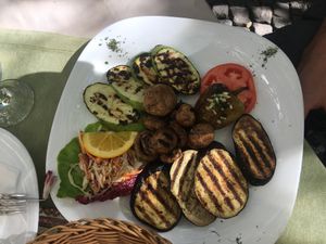 Grilled veggie plate at Sadrvan in Mostar