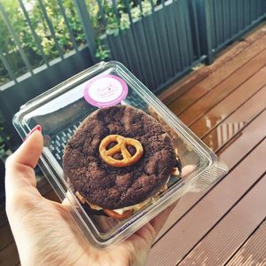 Salted Caramel Cookie Sandwich at Hannah Banana Bakery in Southampton