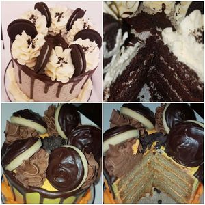 2 cakes that i bought because i was craving Hannah's cakes!! Jaffa cake & Oreo inspired.  at Hannah Banana Bakery in Southampton