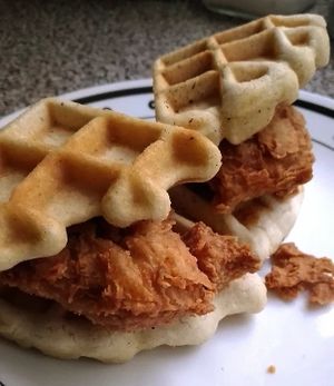 Tofu & waffles at VFT Vegan Fried Tofu - temporarily closed in Mexico City