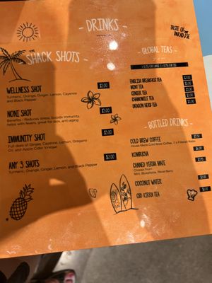 menu  at The Sunrise Shack - Kailua in Kailua