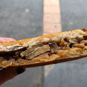 Vegan mushroom toastie at Grumbling Goose in Belgrave