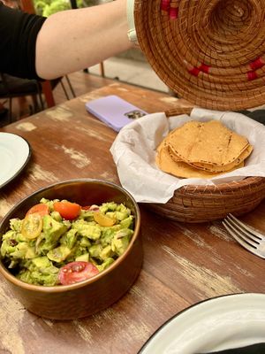 Guacamole with onions and cucumbers   at La Negra in Bucerias