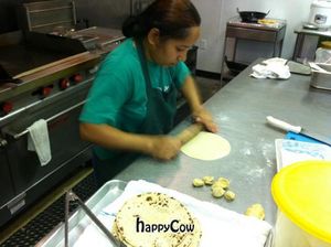Making Chapati at Rani Foods at Rani's World Foods Kitchen in Houston