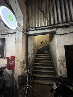 Up these stairs to the restaurant   at Chay Saigon Bistro in Ho Chi Minh City