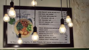 Menu in Vietnamese and English at Chay Saigon Bistro in Ho Chi Minh City