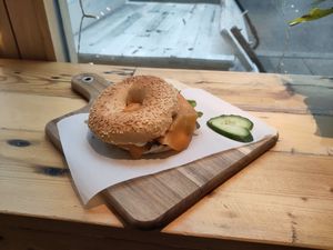 Vegan lox (🇩🇪 Lachs) bagel on the breakfast menu (til 14:00). Super tasty! at togather in Munich