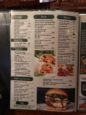 menu page at St. Patrick in Skopje