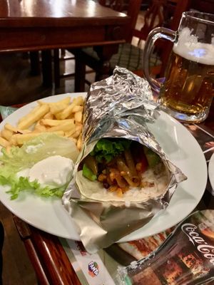 Vegetarian burrito at St. Patrick in Skopje
