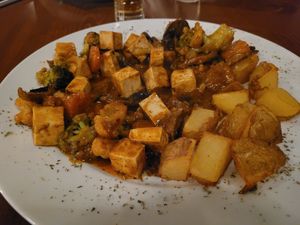 Tofu and veggies plate at St. Patrick in Skopje