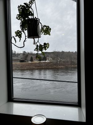 The view from our table  at Cushnoc Brewing Co in Augusta