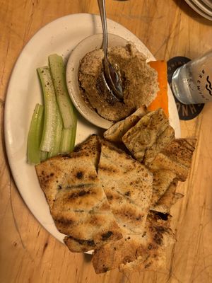  Cannellini spread with flat bread  at Cushnoc Brewing Co in Augusta