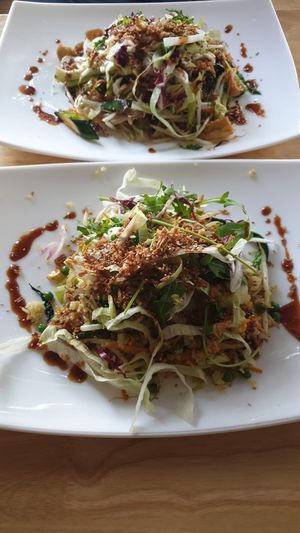Pho Xào and fried rice with vegetables at Veganam in Kiel