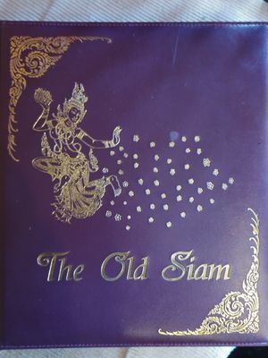 Menu at The Old Siam in Jacksonville