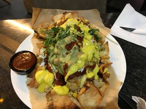 Vegetarian nachos at Taco's Jam in Skopje