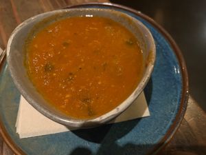 Salsa on side for Chile Rellano at LUNA Mexican Kitchen in Campbell