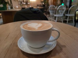 Oatmilk latte at Håndbakt in Oslo