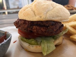 Vegan burger  at Cleveland Sands Hotel in Cleveland