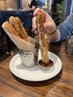 Churros and chocolate   at Besina in Providence