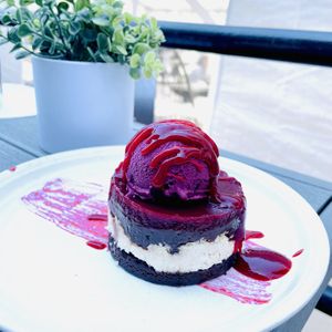 Hibiscus Raspberry Chocolate Cake  at Besina in Providence