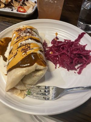 Burrito with pickled cabbage - so so so goodd  at Besina in Providence
