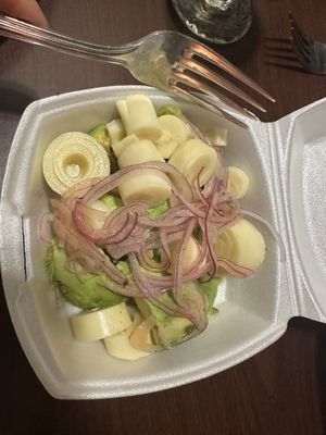 Heart of palm and avocado salad  at Rancho Alegre in Savannah