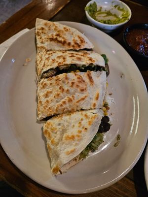 Fully loaded vegan Quesadilla at TacoLu in Jacksonville Beach