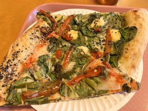 Slices of the Supreme and Pesto.  at Hot Tongue Pizza in Los Angeles