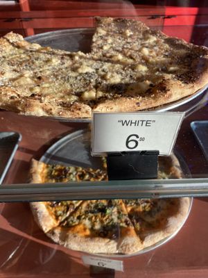 White Pizza and Buffalo Style  at Hot Tongue Pizza in Los Angeles
