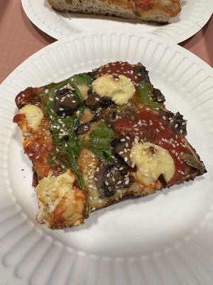 Detroit slice (gf)  at Hot Tongue Pizza in Los Angeles