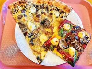 White pie and Detroit slices ✨delicious!  at Hot Tongue Pizza in Los Angeles