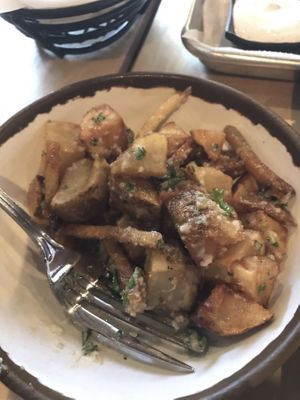 Amazing garlicky potatoes   at Meddys - Greenwich Rd in Wichita