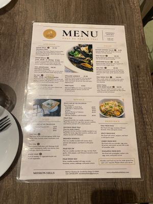 Menu  at What De Health Thai in San Diego