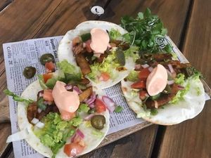 Vegan 'steak' tacos at Hitching Post Bar + Grill in Pullenvale