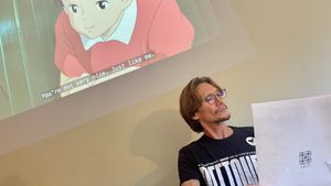 Anime projection    at Cofu in Vancouver