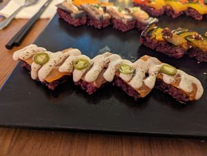 Vegan salmon at Cofu in Vancouver