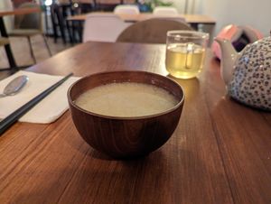 Miso soup at Cofu in Vancouver