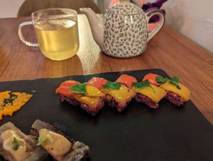 Red and yellow pepper  at Cofu in Vancouver